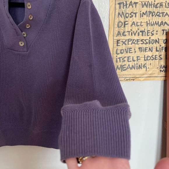 VINTAGE L.L. Bean purple sweater pullover, size: L, 100% cotton - Picture 5 of 9